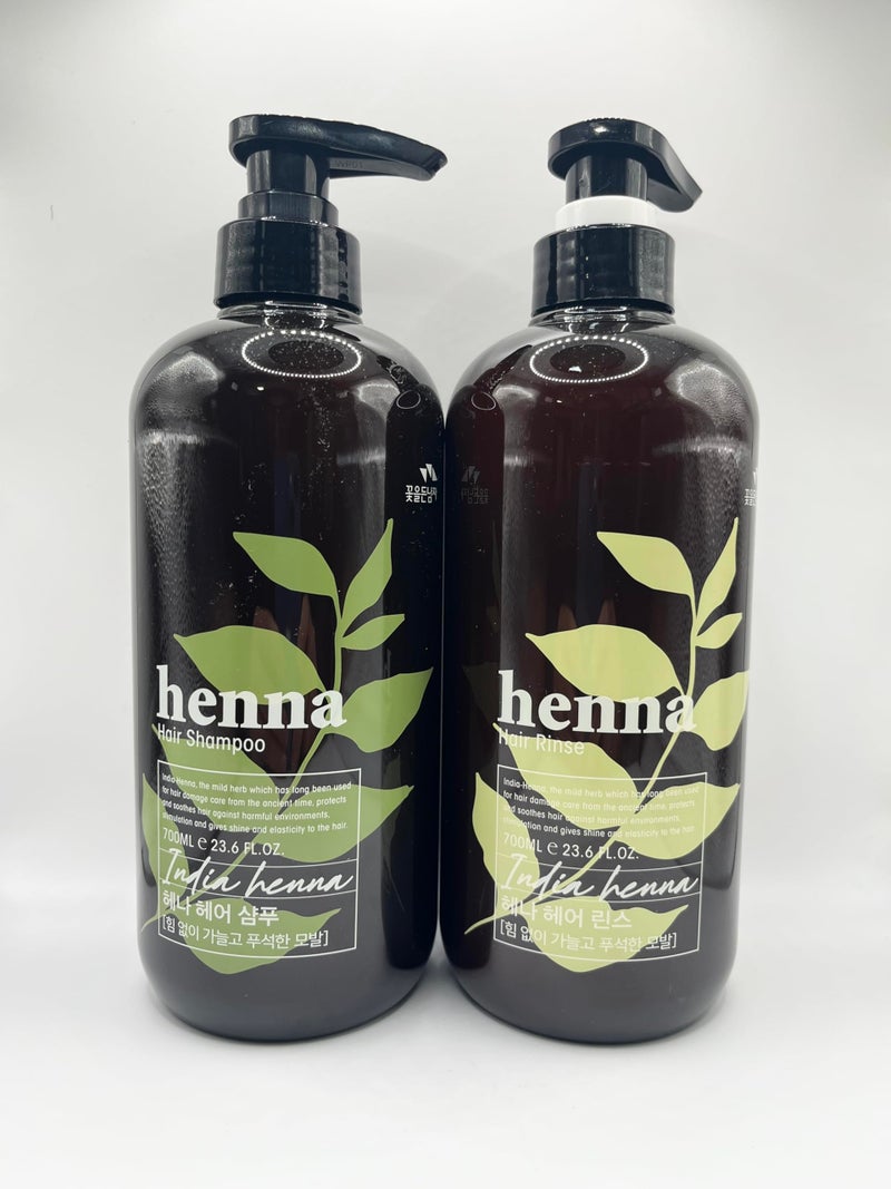 COSMOCOS Henna Hair Shampoo 700ml + Rinse 700ml - Strengthening, Nourishing, Repairing - Hair Care - Shampoo and Conditioner - Image 2